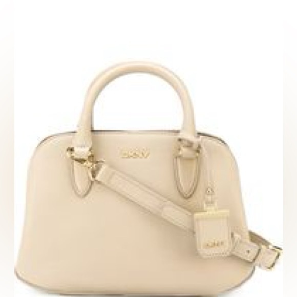 DKNY Beige Satchel with Gold Accents - Picture 2 of 16
